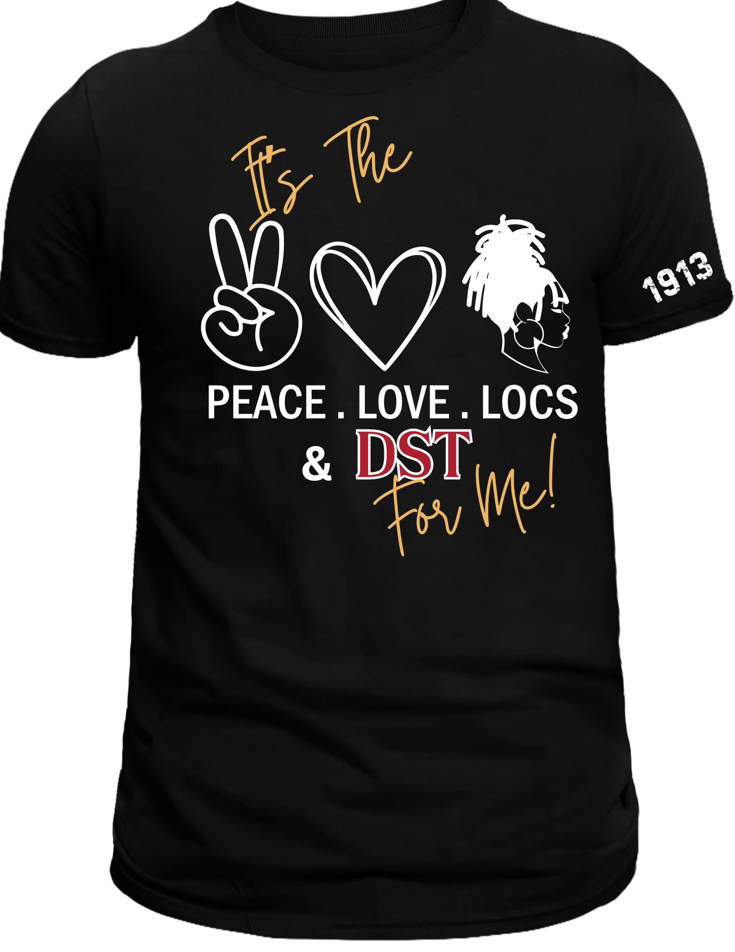PEACE, LOVE LOCS & DST (BLACK)